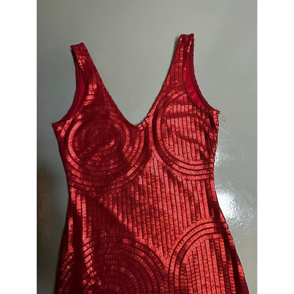 Seasalt, body cone sequins, red sleeveless evening dress valentine holiday Sz S - Picture 11 of 14